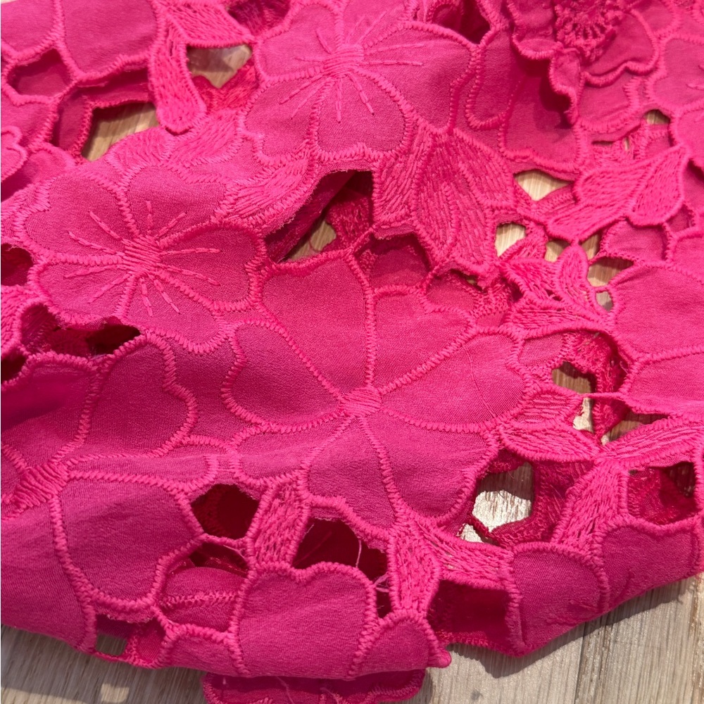 Influencer fave Hot Pink Lace Crochet Mini Dress - Picture 10 of 10